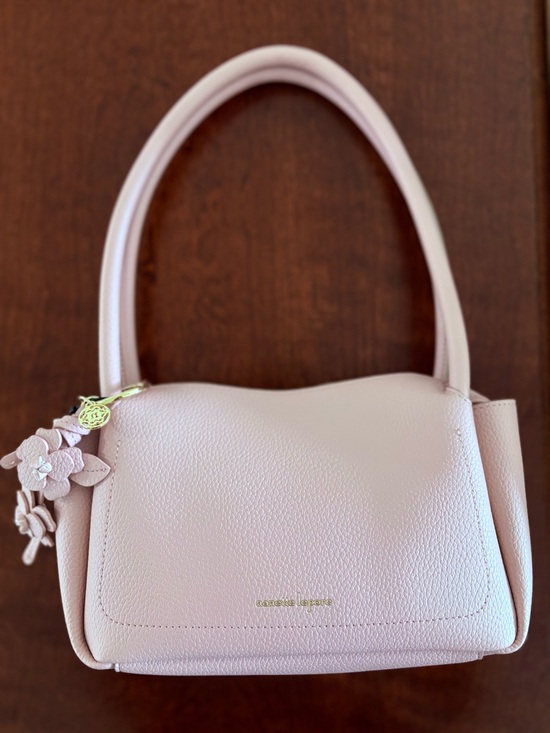 Nanette Lepore Handbags - Nanette Lepore Blush Pink Shoulder Bag w/ Floral Charm | Gold Hardware